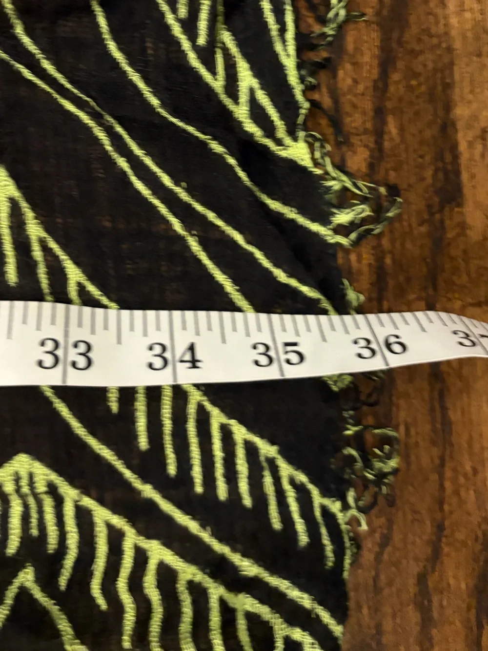 Black and Neon Green Print Scarf